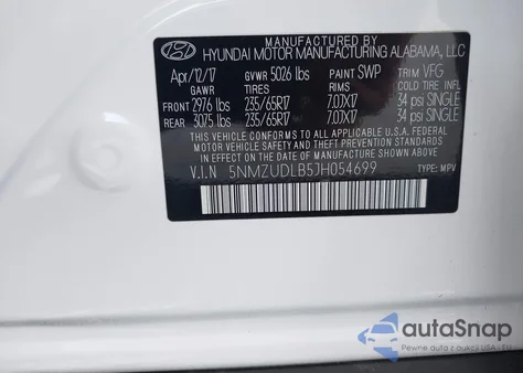 2018 Hyundai Santa Fe Sport 2.4L z USA, uszkodzony, nr VIN 5NMZUDLB5JH054699